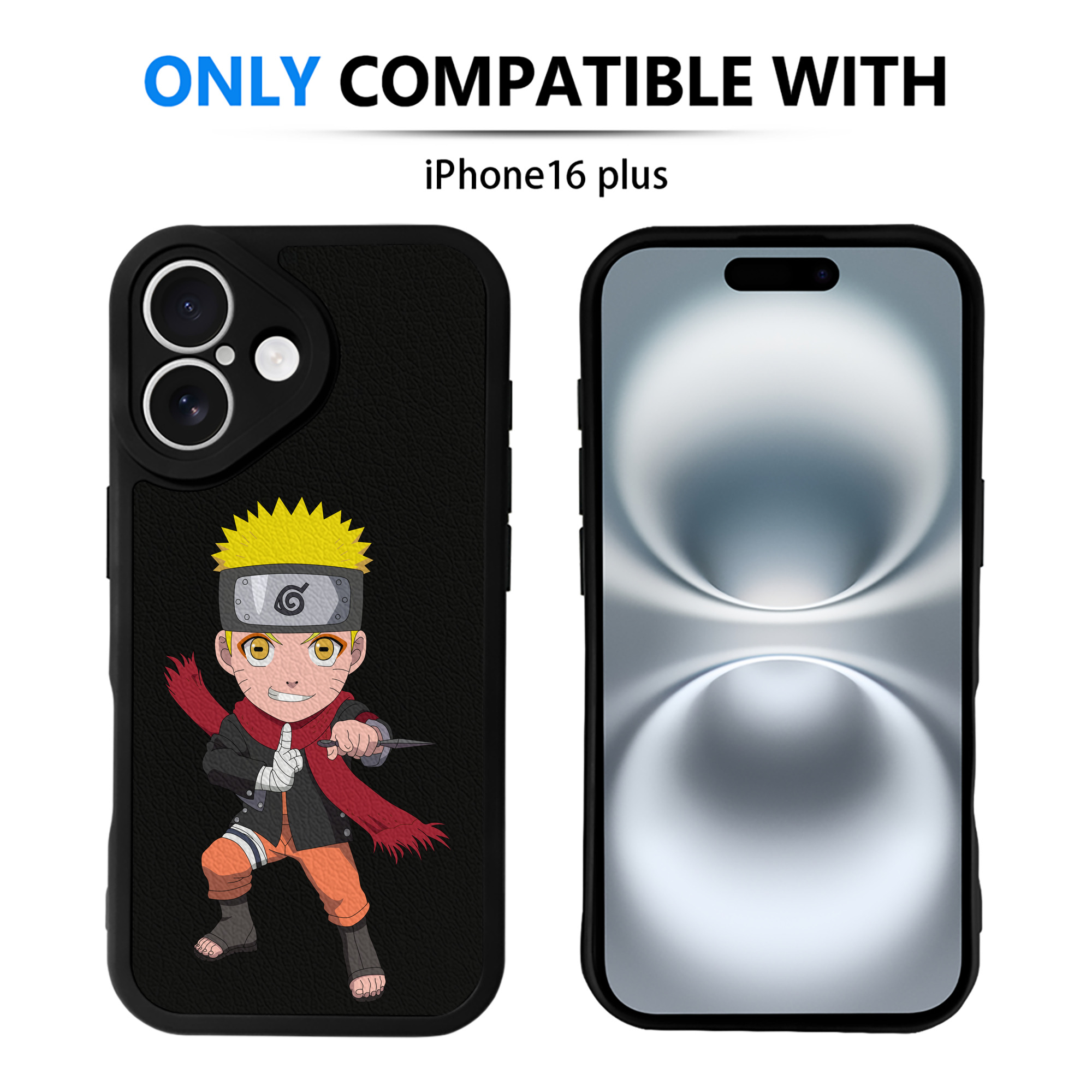 （画像用） NARUTO -ナルト- うずまき ナルト Uzumaki Naruto 【iPhone 16シリーズ対応】シリコンスマホケース（レザー調） 材質：シリコン